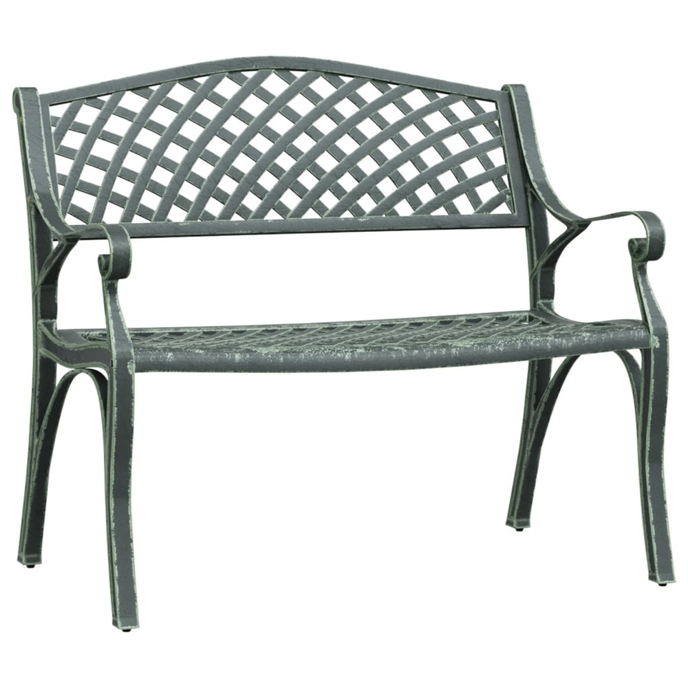 Banc de jardin 102 cm aluminium coulé vert