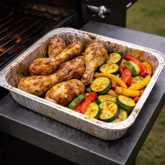 Barquette aluminium pour barbecue - 36x29x7,5cm