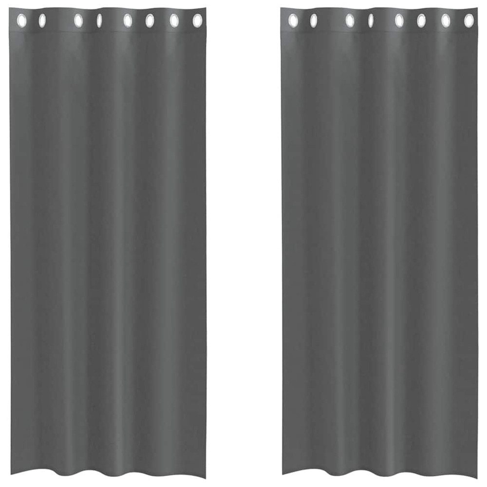 Rideaux en voile avec œillets 2 pcs gris foncé 140x225 cm