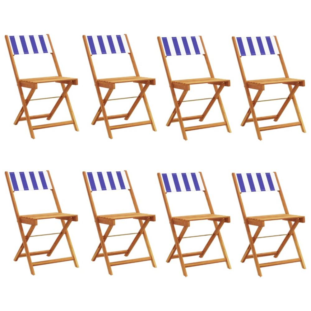 Chaises de jardin pliantes lot de 8 tissu et bois massif