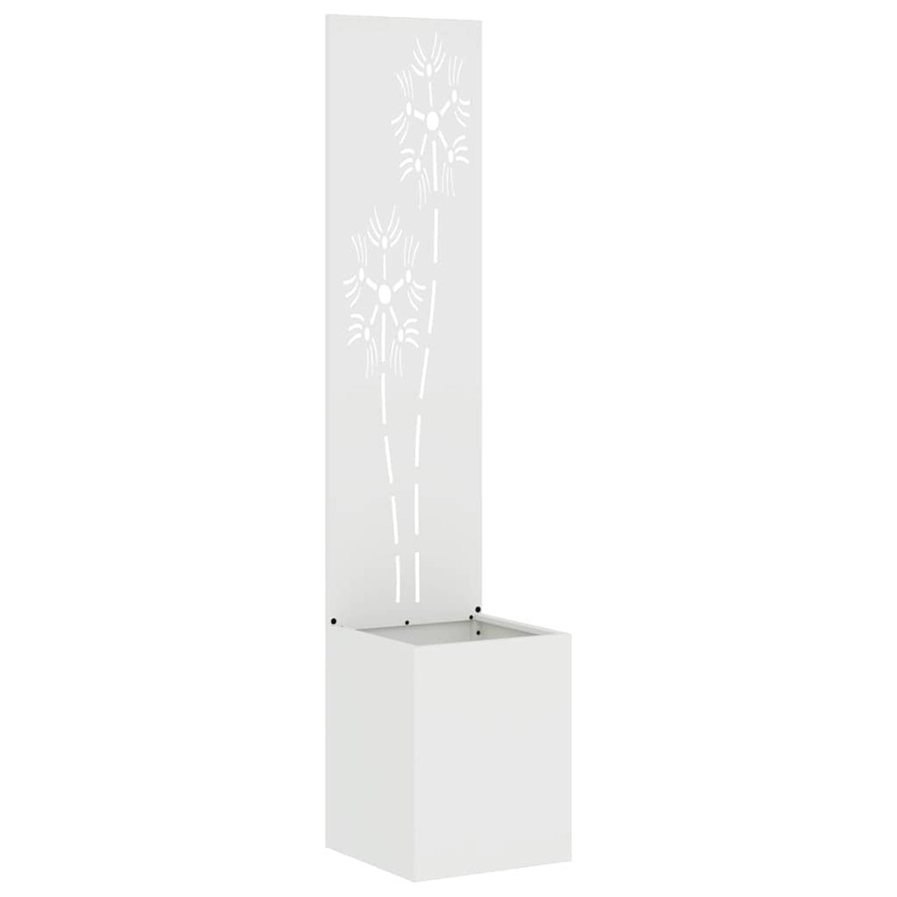 Écran de confidentialité de jardin floral blanc 32 x 140 cm
