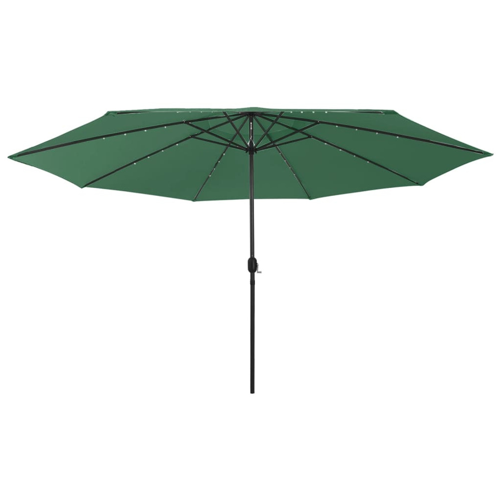 Parasol de jardin avec lumières led et mât en métal 400 cm vert
