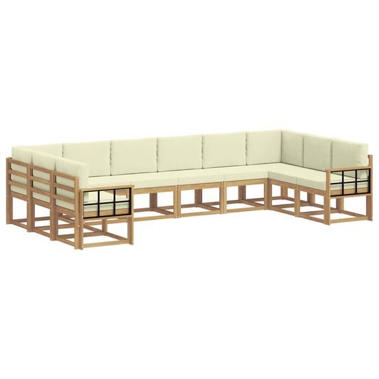 Ensemble de canapés d'extérieur 10 pc blanc et crème