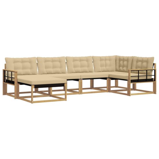 Ensemble de canapés d'extérieur 6 pc blanc et beige