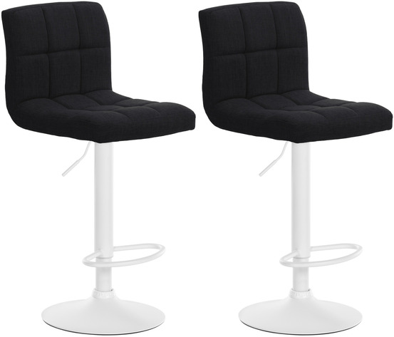 Lot de 2 tabourets de bar calma tissu blanc