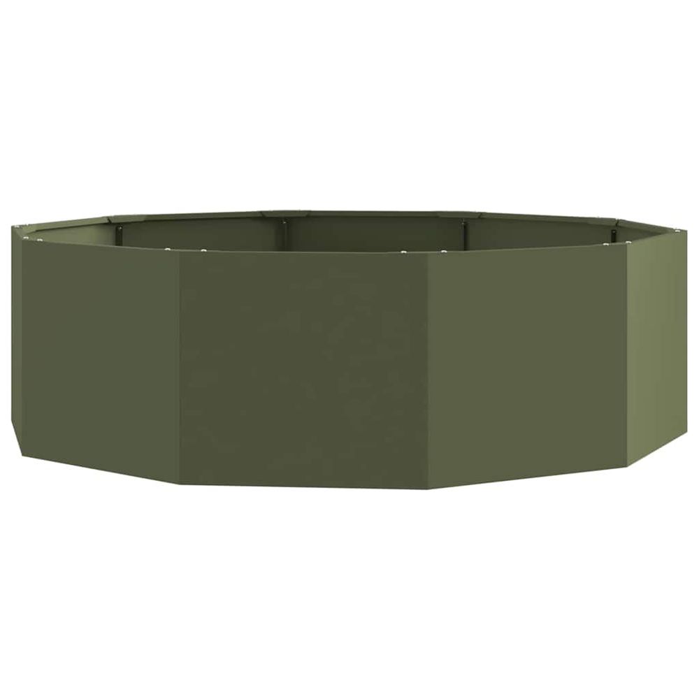 Jardinière vert olive 120 x 120 x 35 cm acier