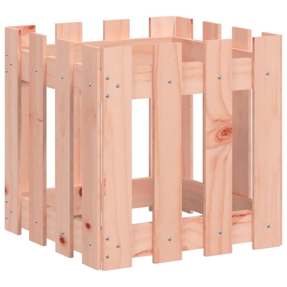 Jardinière bac lit surélevé plantes fleurs terrasse jardin avec design de clôture 40 x 40 x 40 cm douglas massif marron 02_00