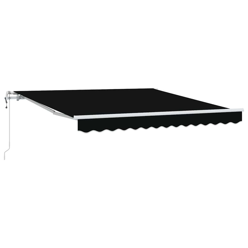 Auvent rétractable noir 350 x 250 cm tissu