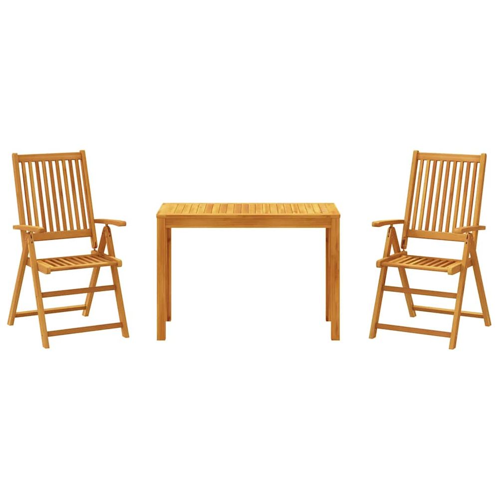 Ensemble à manger de jardin 3 pcs bois d'acacia solide