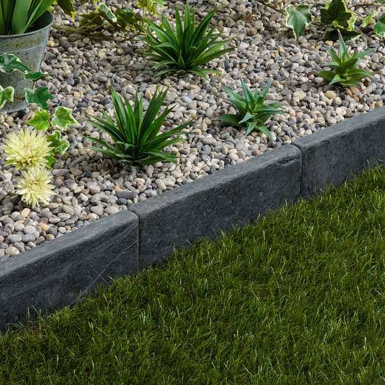 Bordure de jardin ardoise noire vieillie 30x3x3 cm (à l'unité) - ro'ma nature