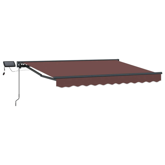 Cadre de store manuel avec leds marron et anthracite 2,5 x 2 m