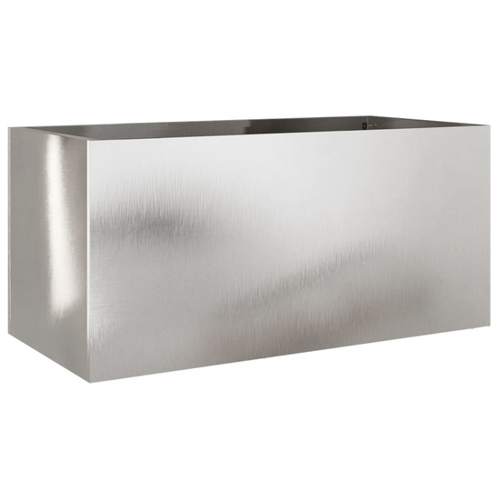 Jardinière d'extérieur argenté 62x30x29 cm acier inoxydable