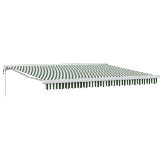 Auvent rétractable vert et blanc 400 × 300 cm tissu et métal