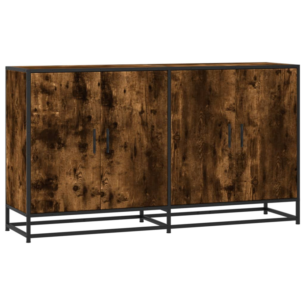 Buffet chêne fumé 134x35x76 cm bois d'ingénierie