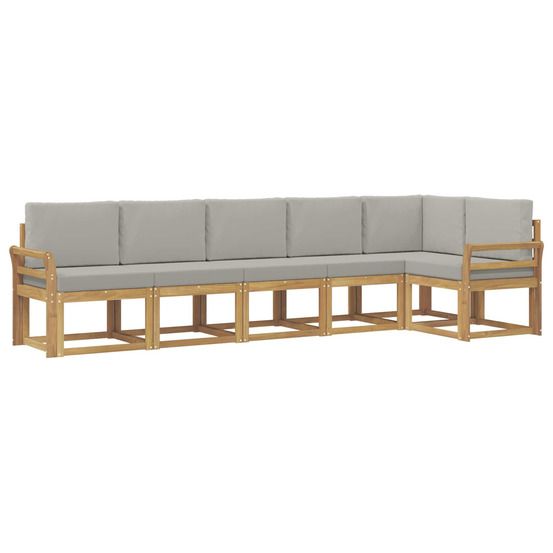Ensemble de canapés d'extérieur 6 pc blanc et gris clair