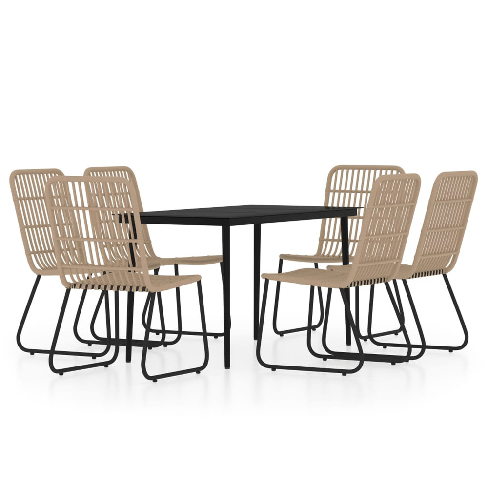 Ensemble à manger de jardin 7 pcs chêne