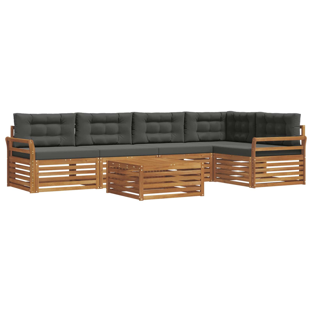 Ensemble de canapés d'extérieur 6 pcs naturel et anthracite