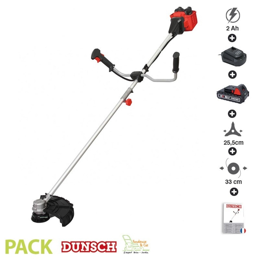 Pack coupe bordure sans fil batterie 20v et chargeur dunsch du22040bp