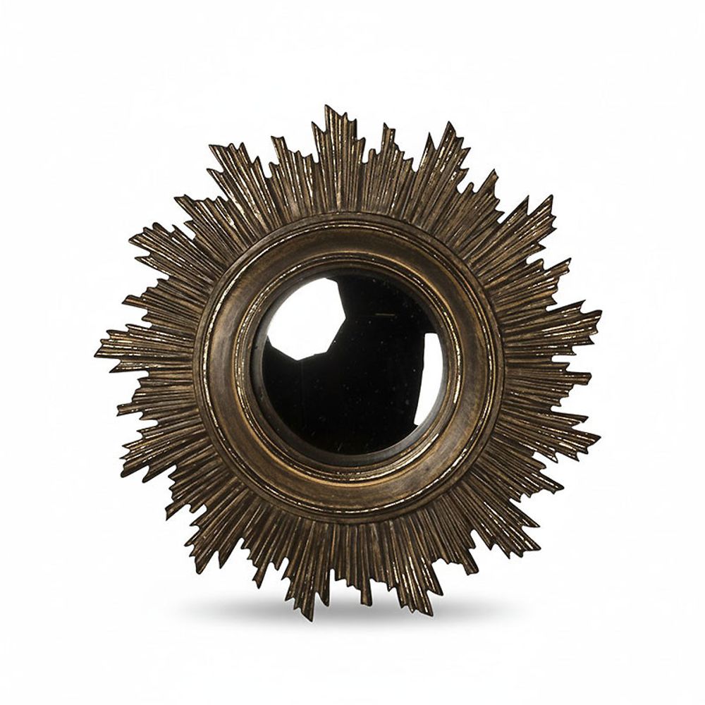 Miroir convexe soleil antique résine 18cm