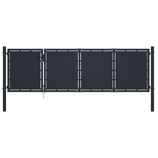 Portail de jardin en acier 350 x 100 cm anthracite