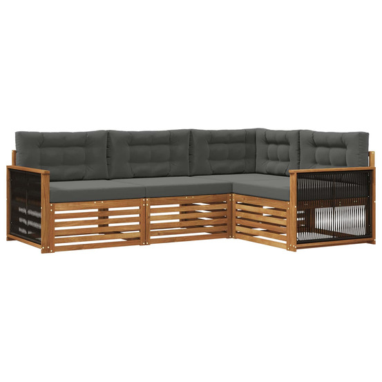 Ensemble de canapés d'extérieur 4 pcs naturel et anthracite