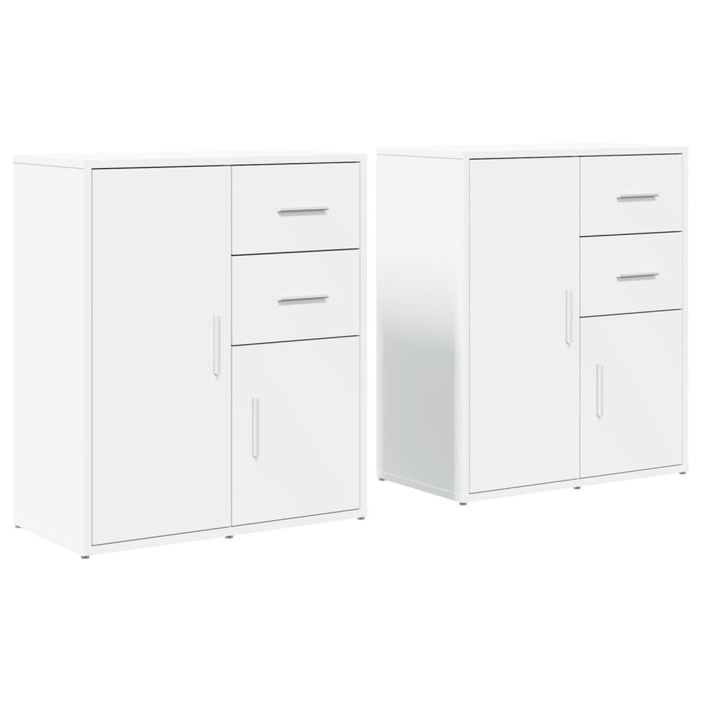Buffet bahut commode armoire meuble de rangement organisateur cuisine salle de séjour salons lot de 2 60 x 31 x 70 cm bois d'