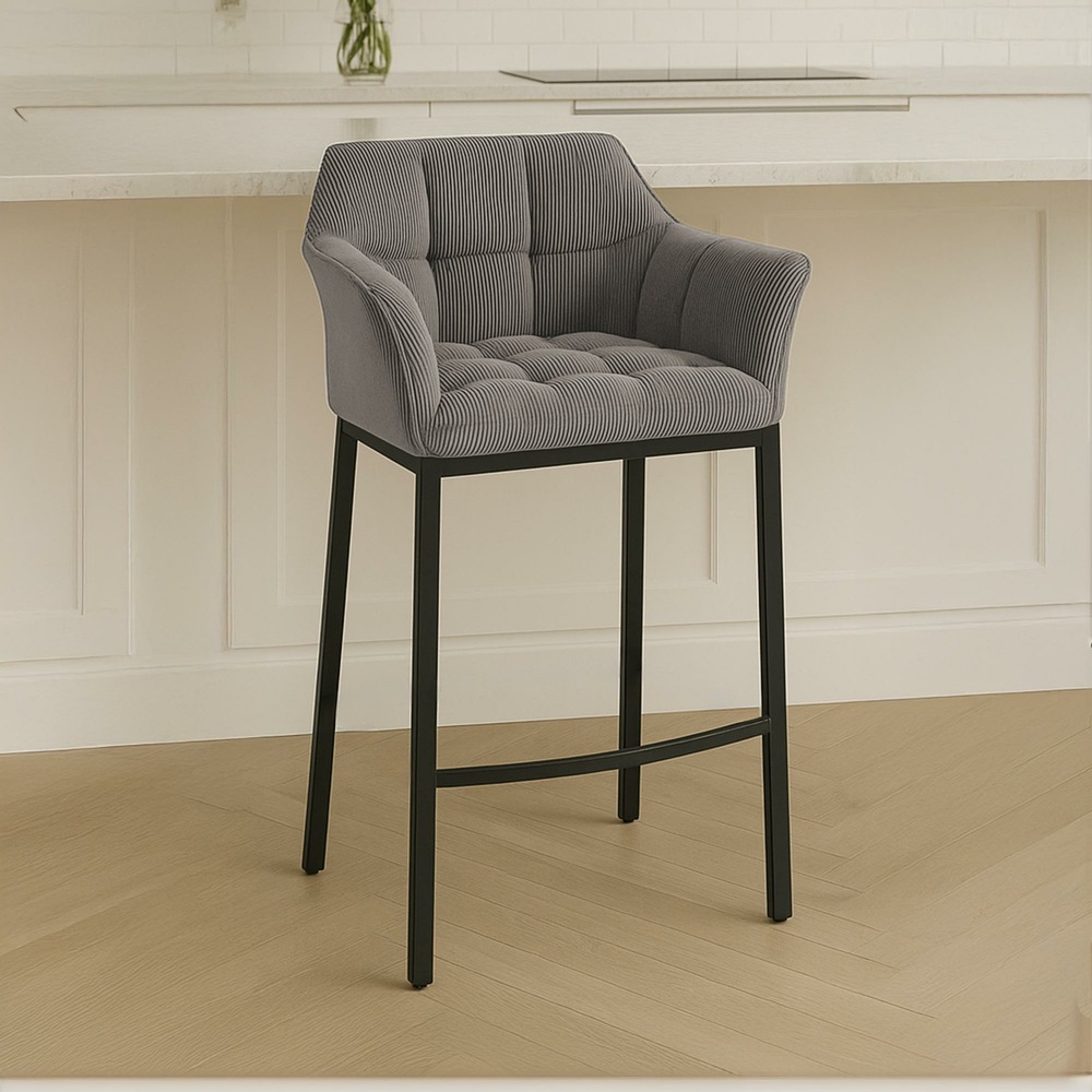 Tabouret de bar damaso b cord avec structure à 4 pieds