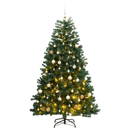 Sapin de noël artificiel articulé 300 led et boules 210 cm