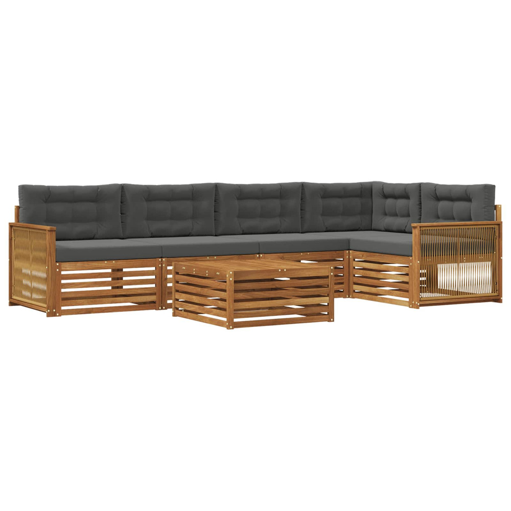 Ensemble de canapés d'extérieur 6 pcs naturel et anthracite