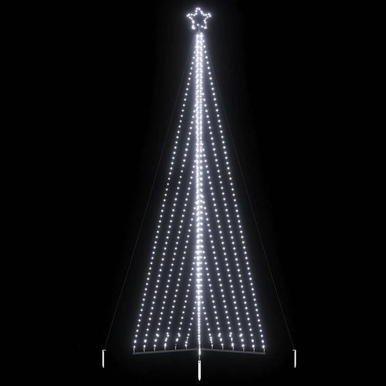 Sapin de noël géant lumineux led jardin 8 modes d'éclairage blanc froid 4.8 m