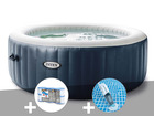 Kit spa gonflable  purespa blue navy rond bulles 6 places + 6 filtres + aspirate