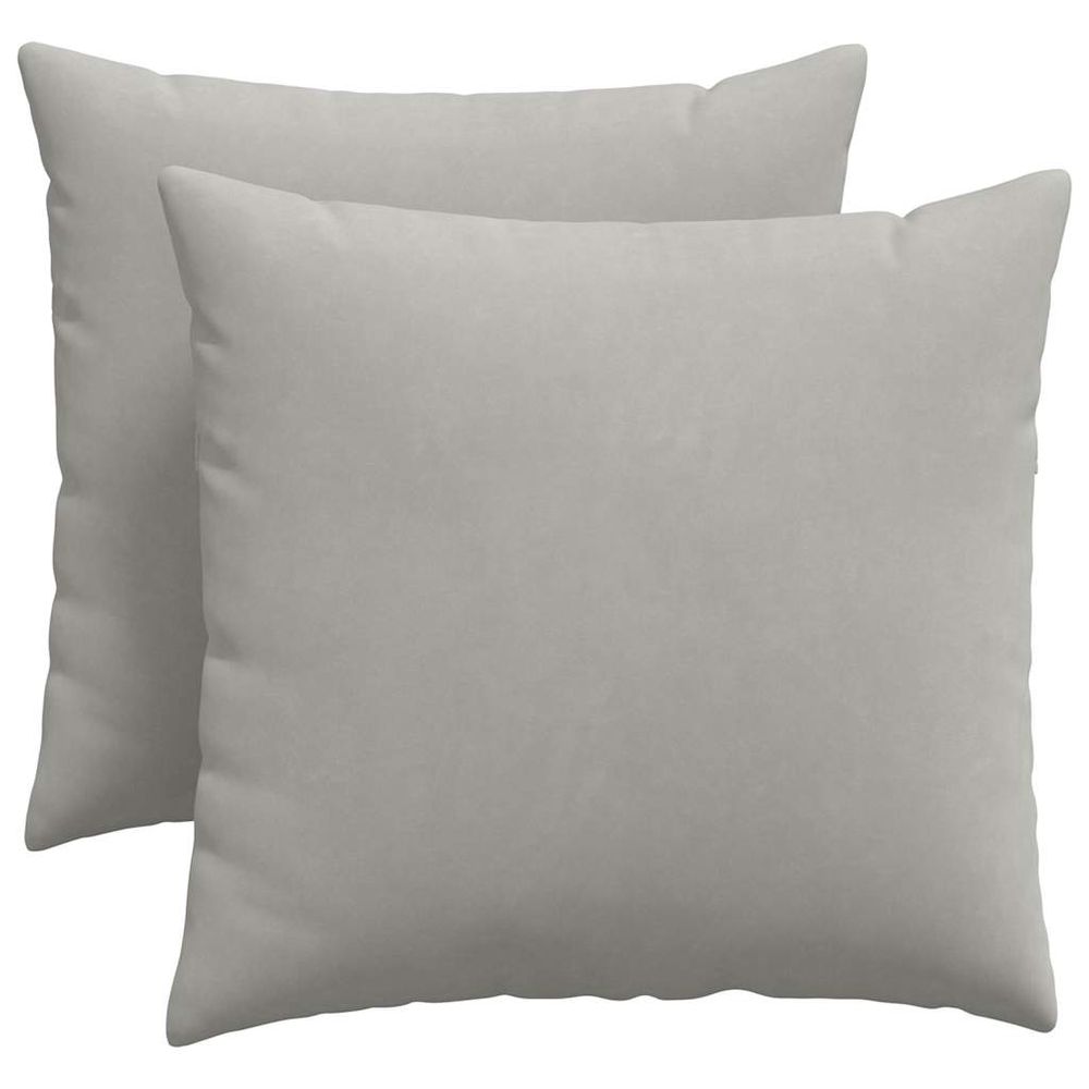 Coussins de canapé 2 pc tissu gris clair 50 x 50 cm