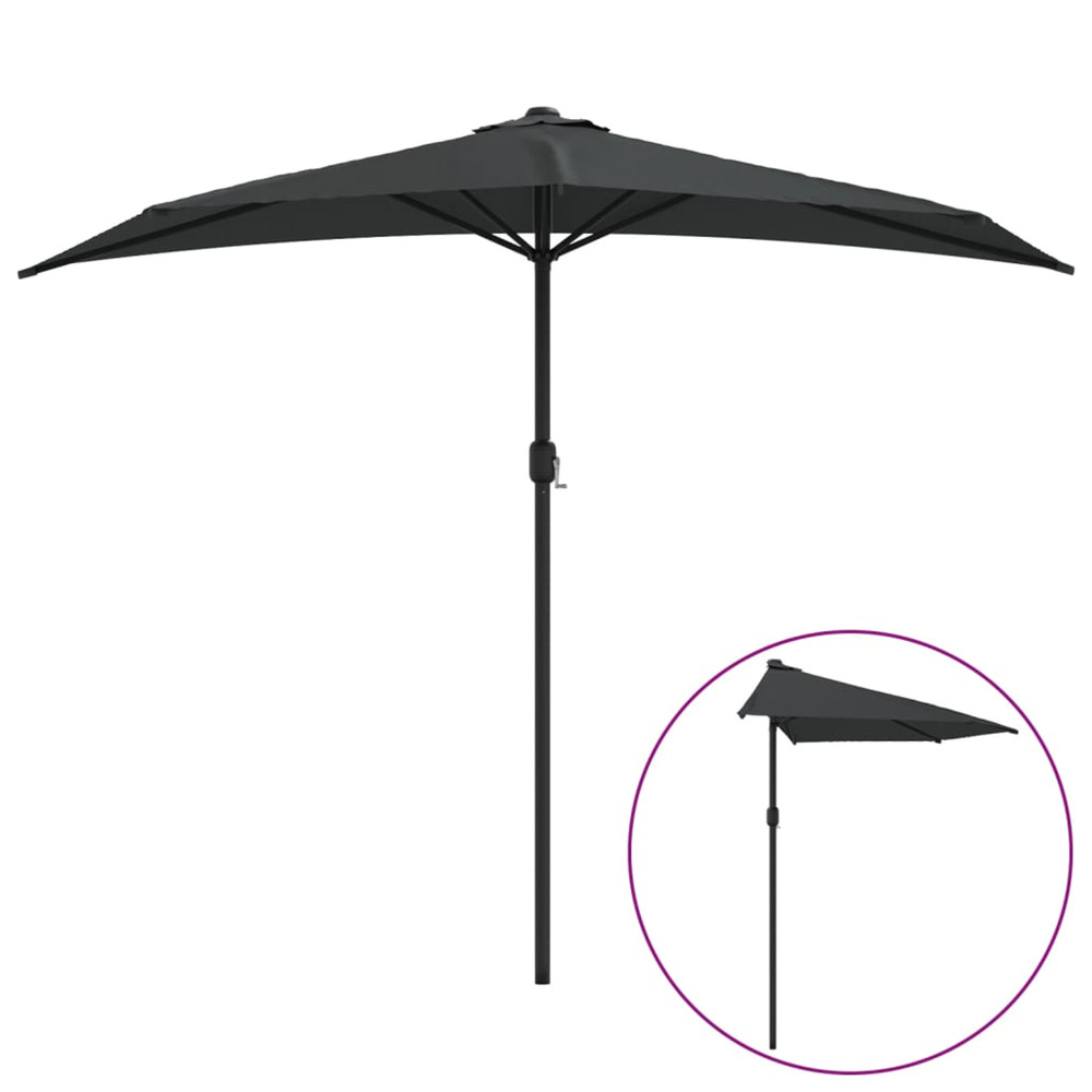 PARASOL DE BALCON ET MAT EN AL-(867972)
