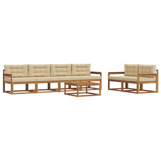 Ensemble de canapés d'extérieur 7 pcs naturel et beige