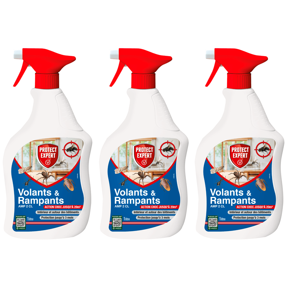 Protect expert anti insectes volants & rampants - 3x1l - prêt a l’emploi - moustiques - fourmis - puces