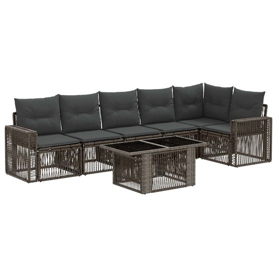 Ensemble de canapé de jardin 7 pc 6-nombre de places