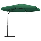 Parasol d'extérieur avec mât en acier 300 cm vert