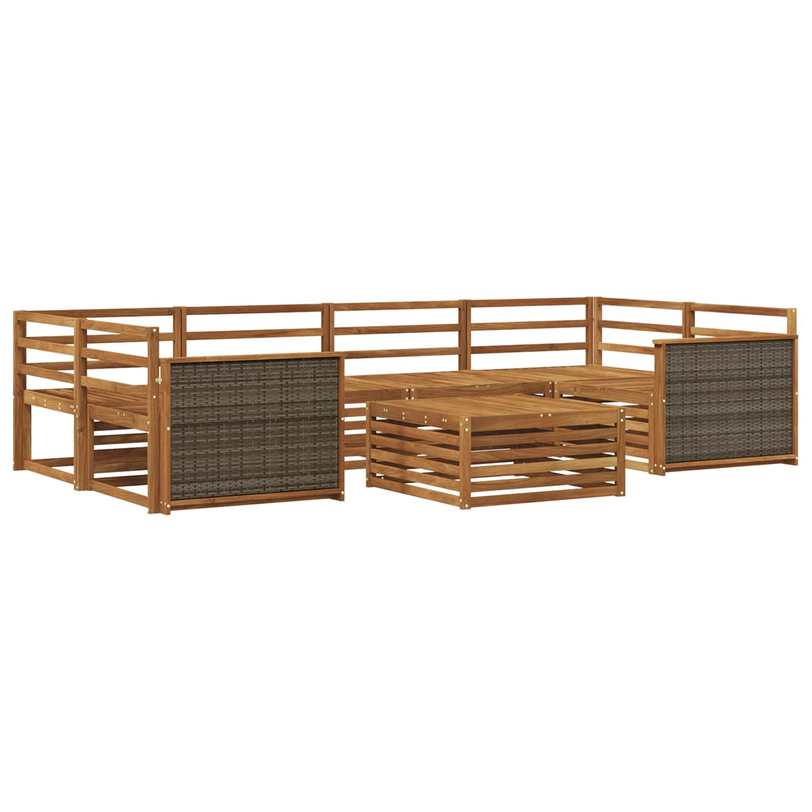 Ensemble de canapés d'extérieur 7 pcs naturel