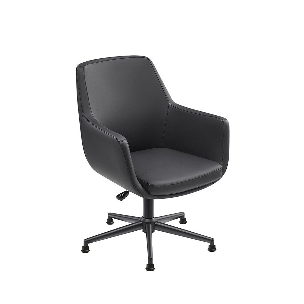Chaise de conférence volos - noir - similicuir