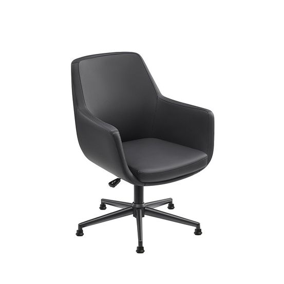 Chaise de conférence volos - noir - similicuir