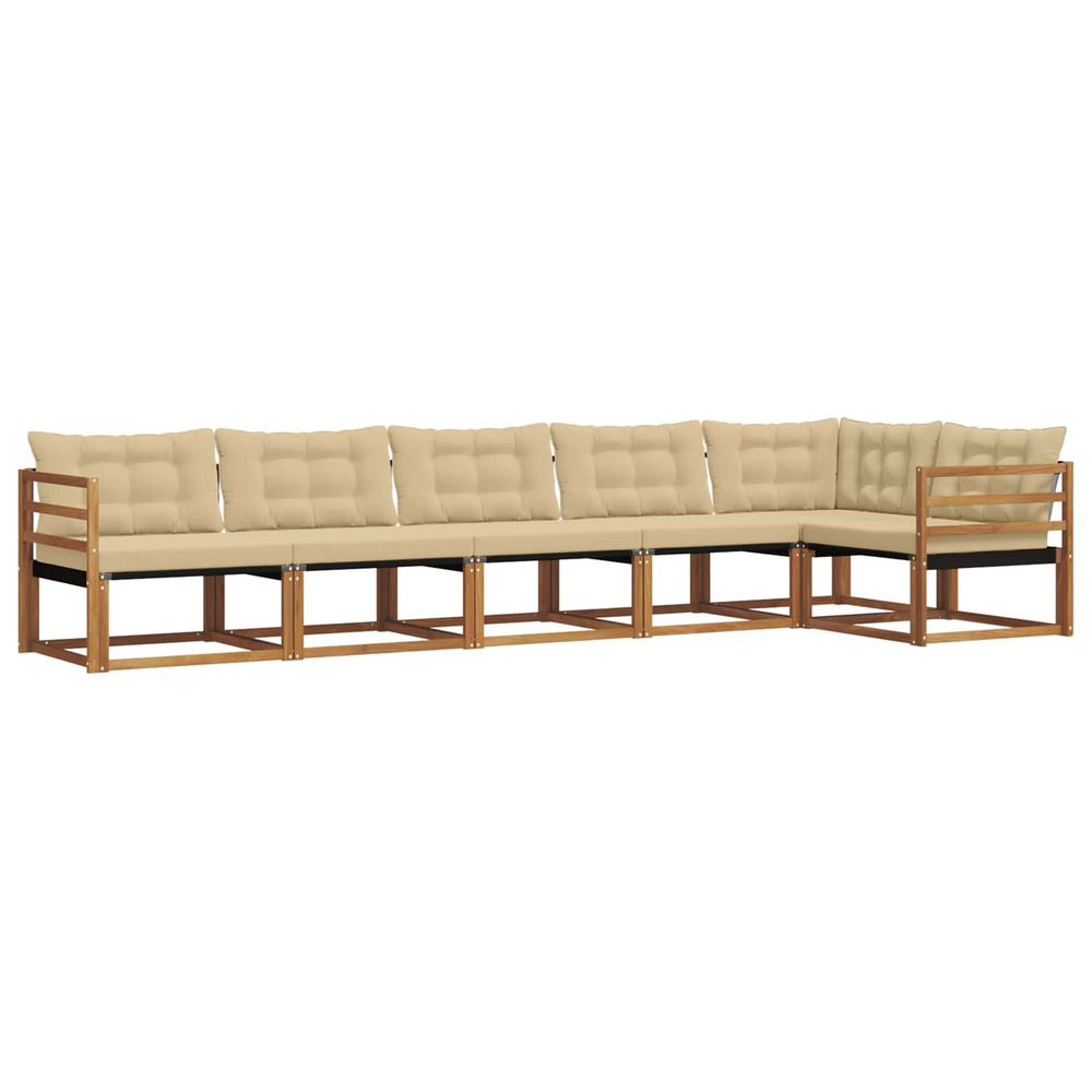 Ensemble de canapés d'extérieur 6 pcs naturel et beige