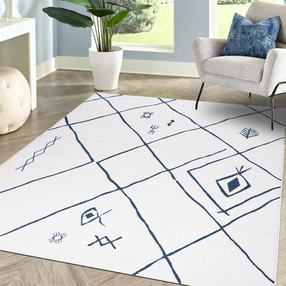 Tapis berbère 160x230 tissé motif ethnic safi crème