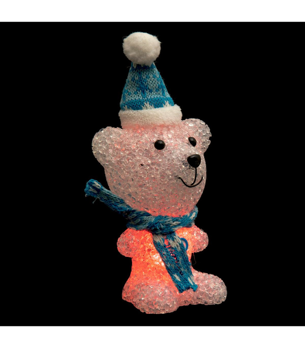 Déco de noël lumineuse animal led à variation de couleurs h 16 cm