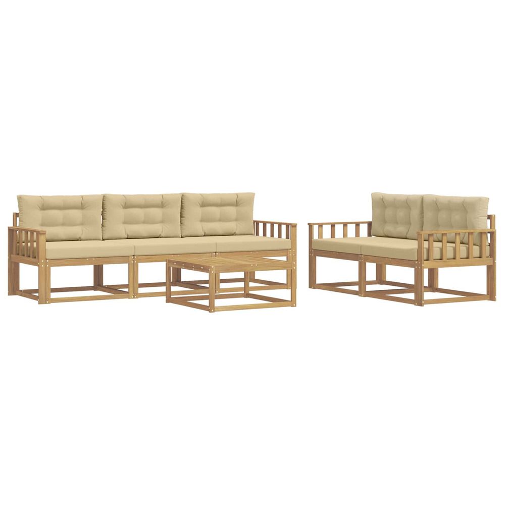 Ensemble de canapés d'extérieur 6 pc blanc et beige