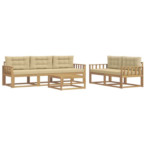 Ensemble de canapés d'extérieur 6 pc blanc et beige
