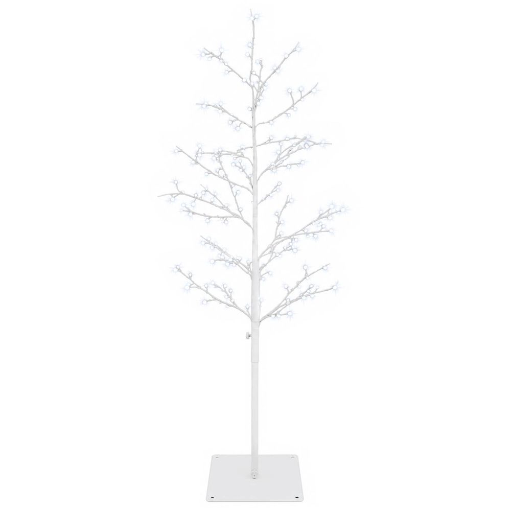 Petit sapin de noël bouleau blanc 120 cm acier 279 led