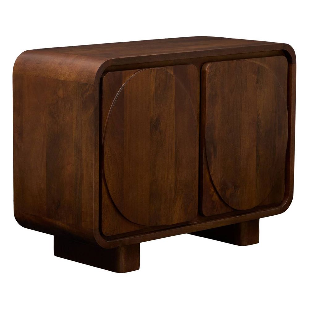Buffet shelty rectangulaire 70x96cm 2 portes marron