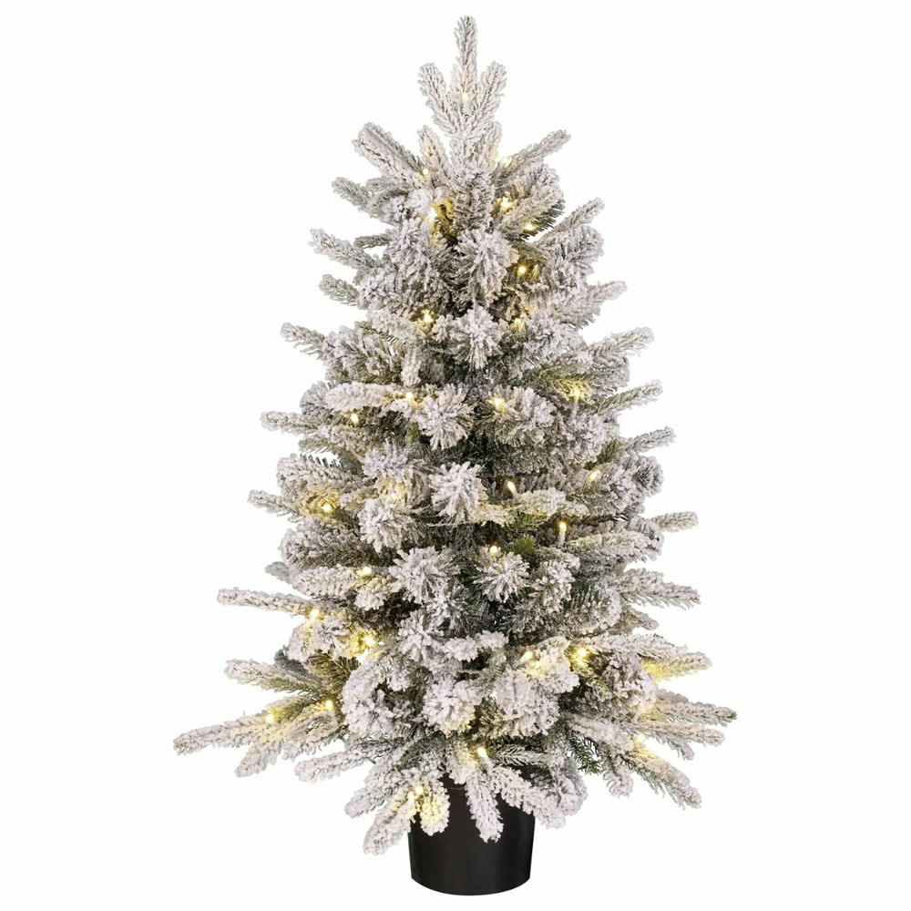 Black box trees sapin de noel artificiel grimshaw avec neige h90 x ø61 cm - arbre avec pot pour intérieur - 120 branches - vert