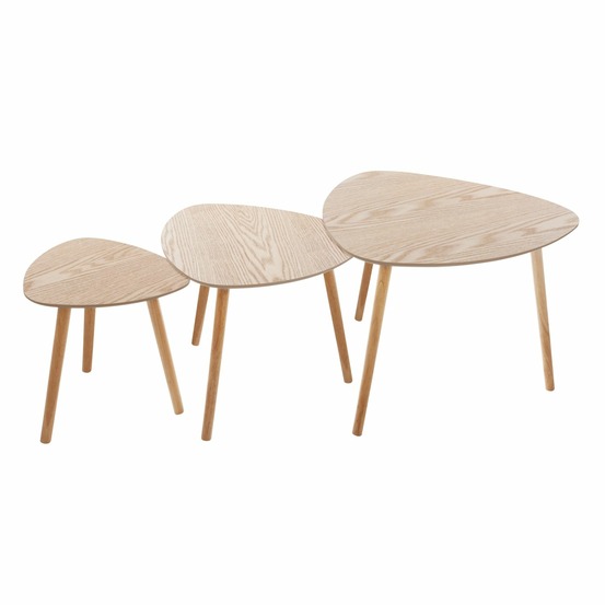 3 tables d'appoint bois mileo