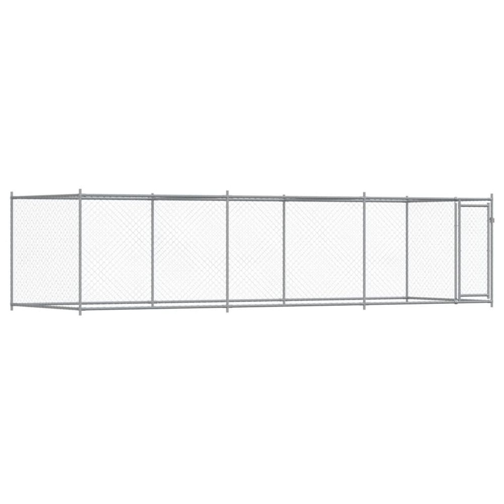 Cage pour chien avec porte gris 6x2x1,5 m acier galvanisé